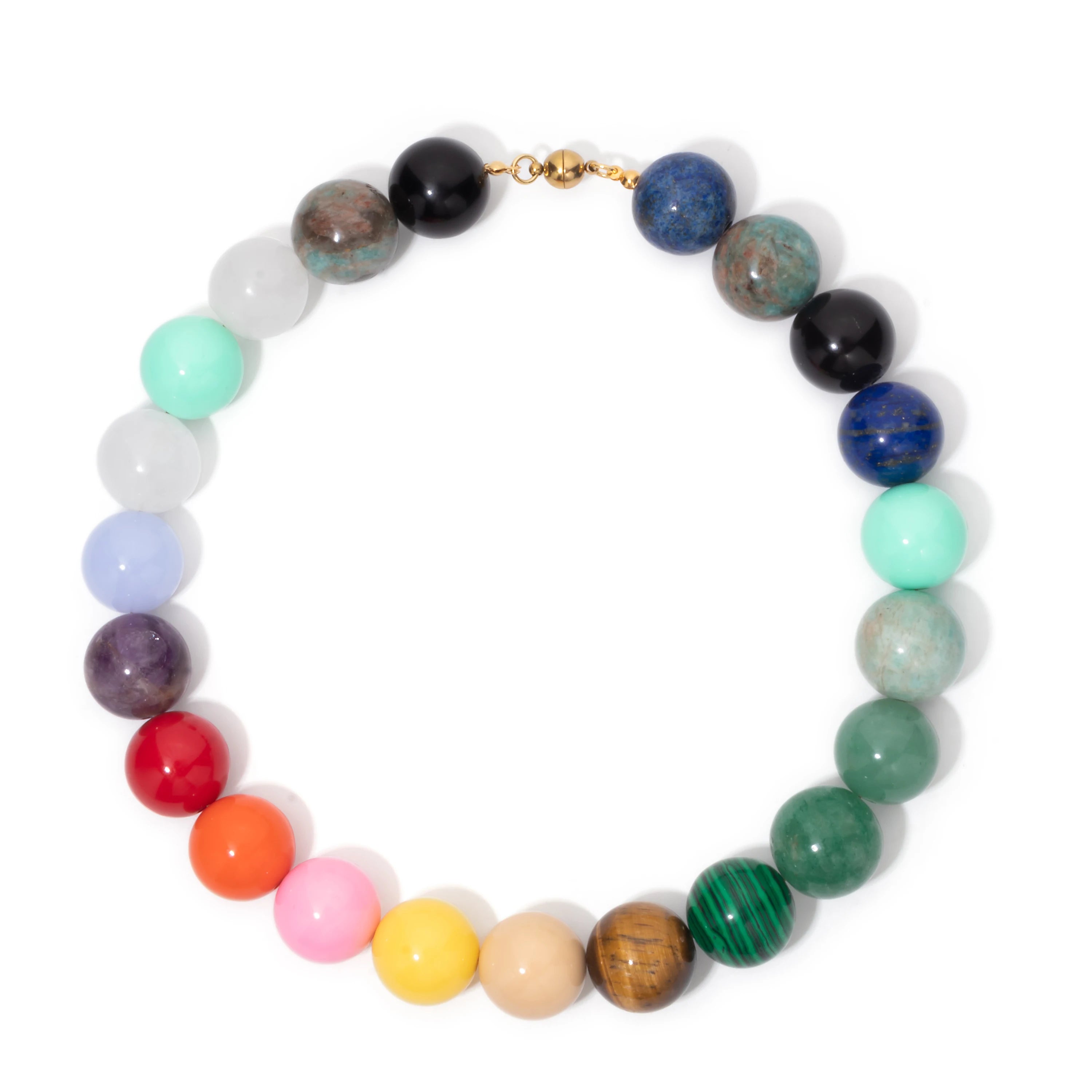 20cm Nature Stone Colorful Necklace For Women Rainbow Color Choker